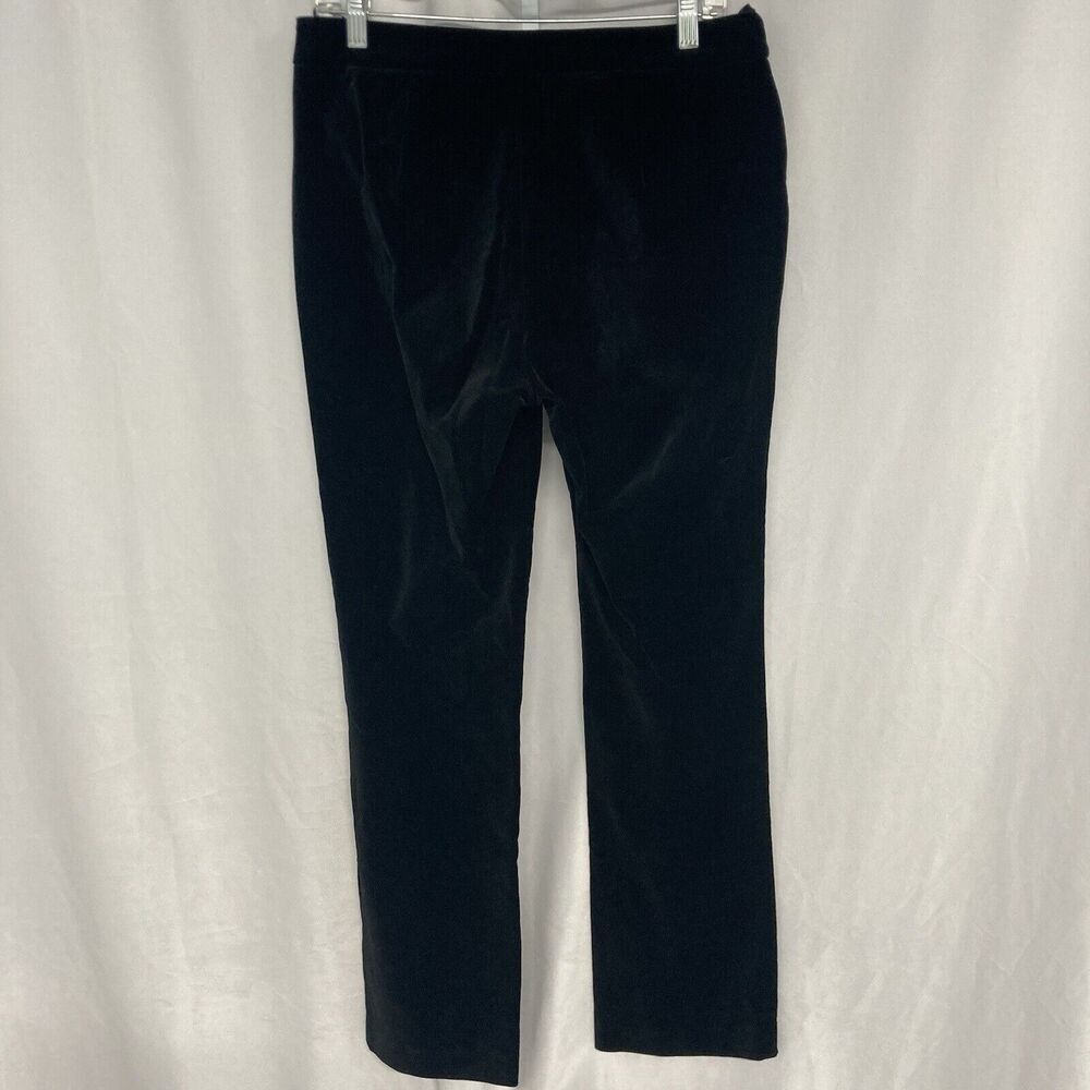 J. PETERMAN black velvet flat front mid rise straight leg pants 10 - Picture 7 of 9